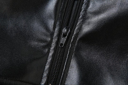 Solid PU leather zip-up v neck backless bustier tube crop top