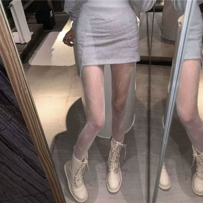 Bowknot pattern fishnet tights