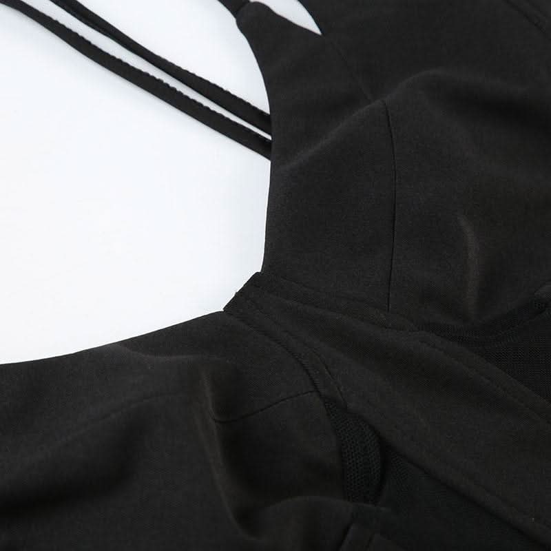V neck mesh patchwork cami top