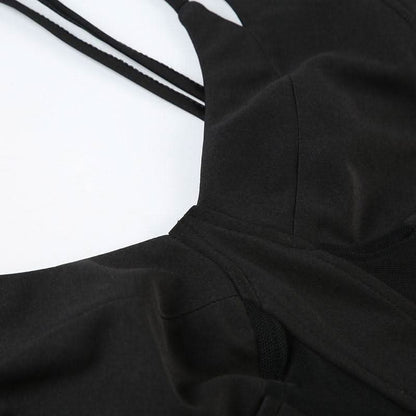 V neck mesh patchwork cami top