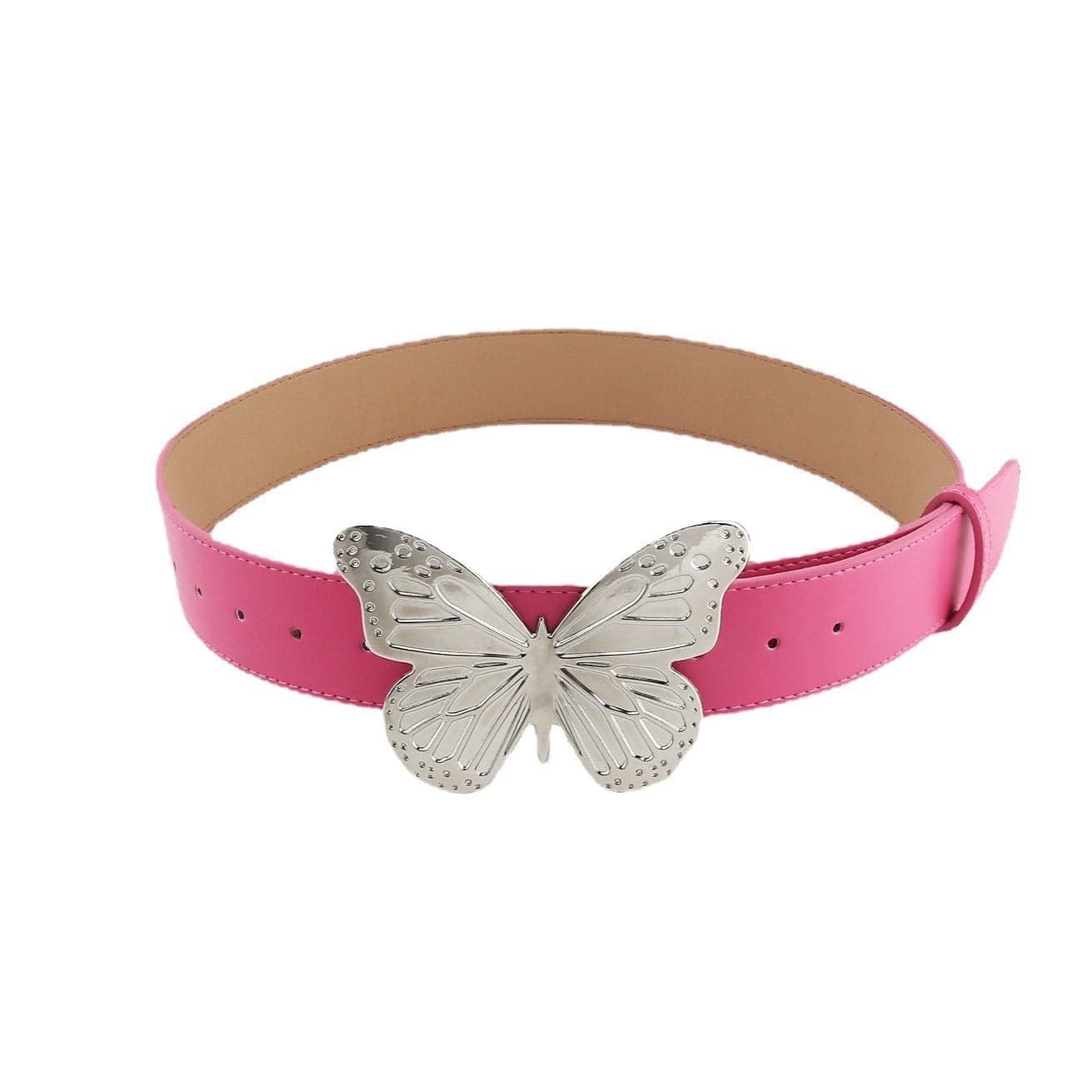 Butterfly decor PU leather belt