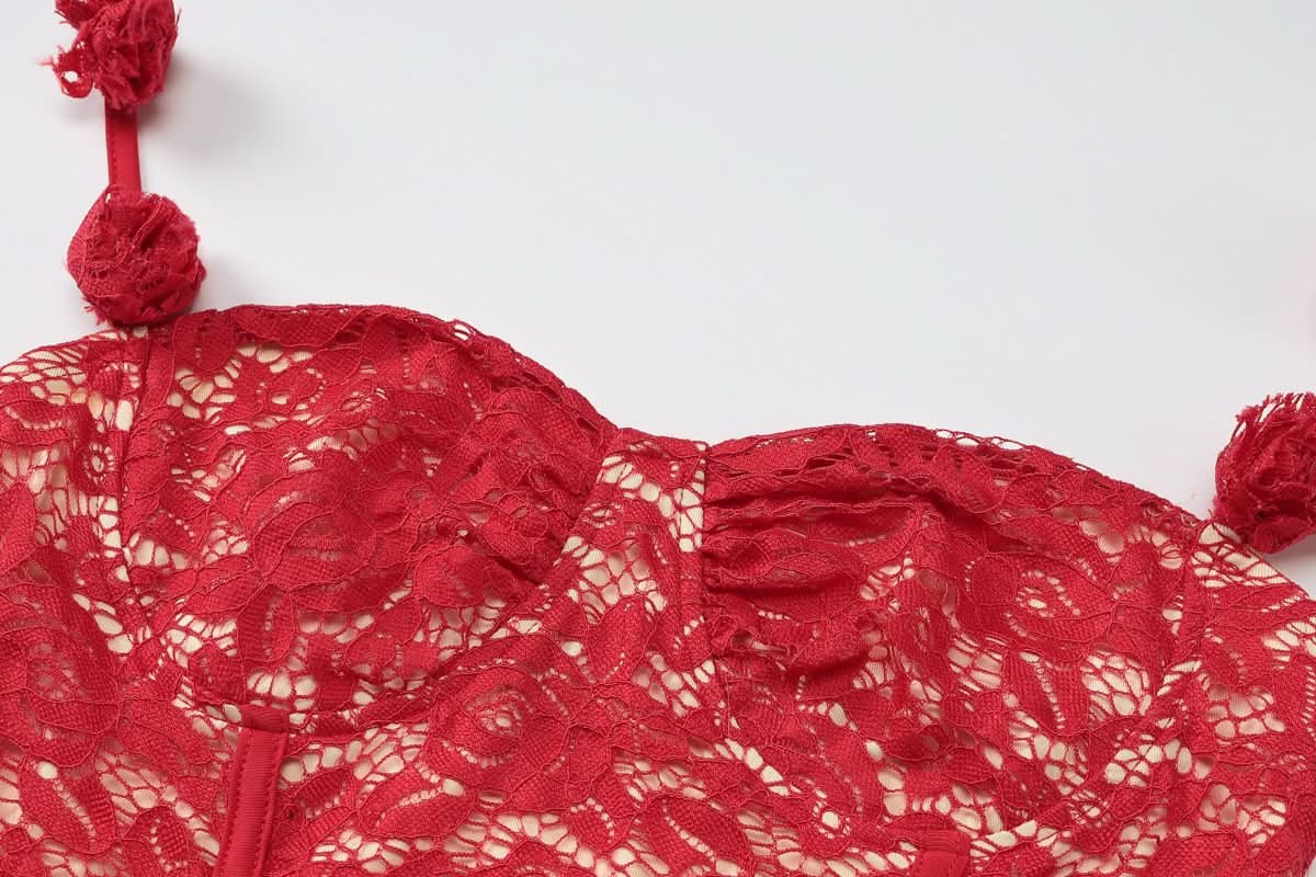 Halter long sleeve off shoulder lace mini dress