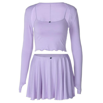 Long sleeve gloves shrug 3 piece cami pant set