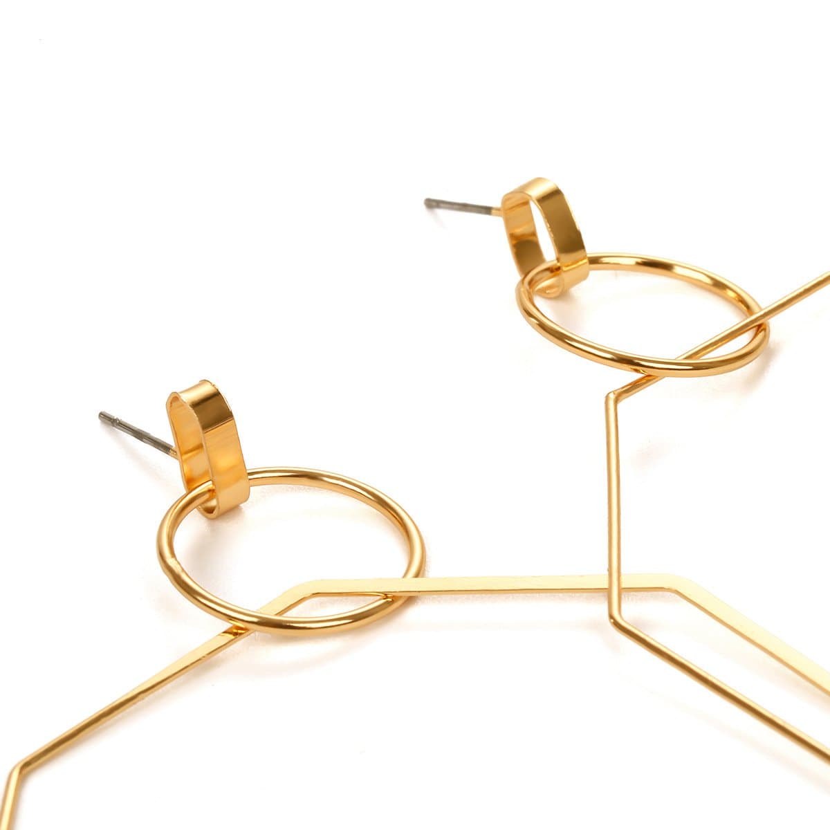 Octagon layered solid stud earrings