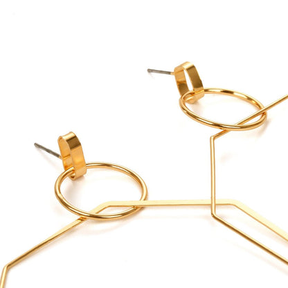 Octagon layered solid stud earrings
