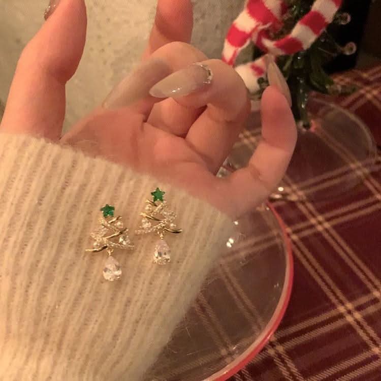 Bowknot pendant christmas tree decor drop earrings