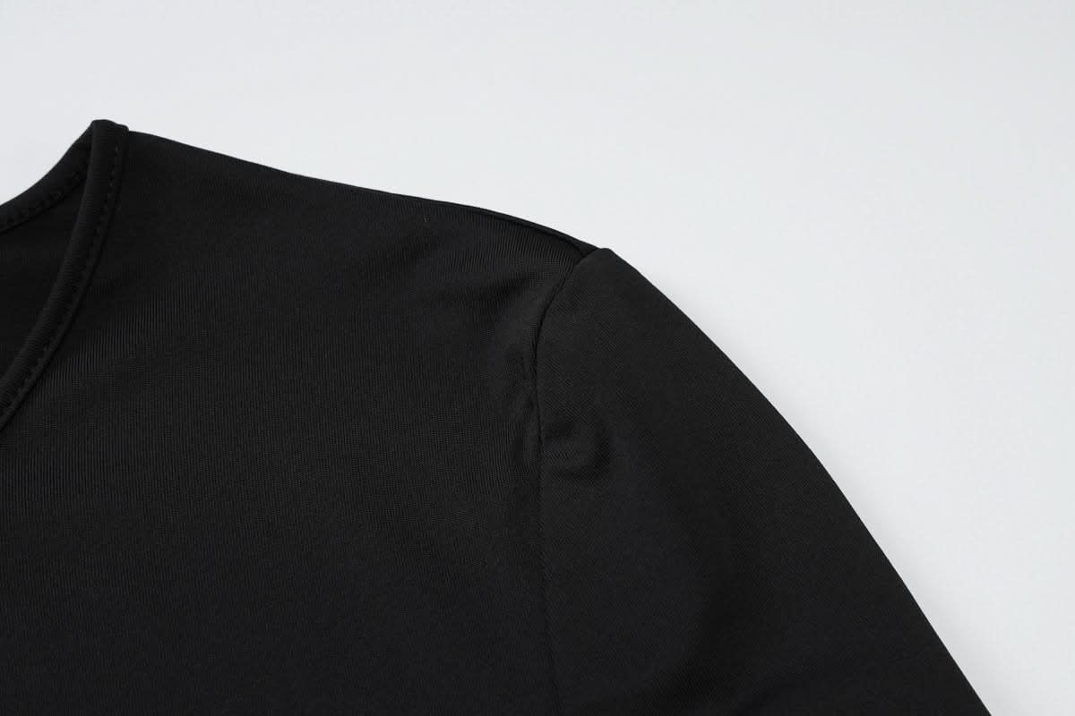 Long sleeve hollow out bowknot pant set