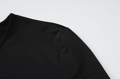 Long sleeve hollow out bowknot pant set