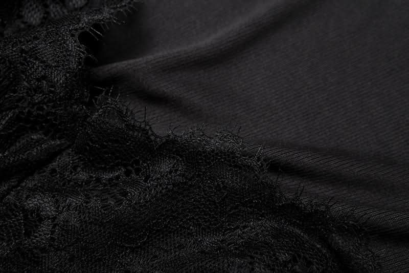 Long sleeve lace bustier crop top