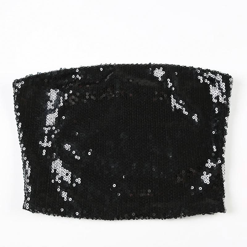Glitter backless solid tube top