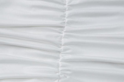 Backless ruched mesh self tie solid tube mini dress-final-sale