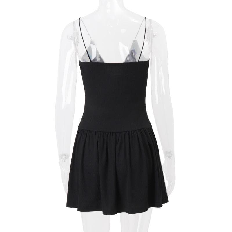 V neck flower applique hollow out cami cut out top