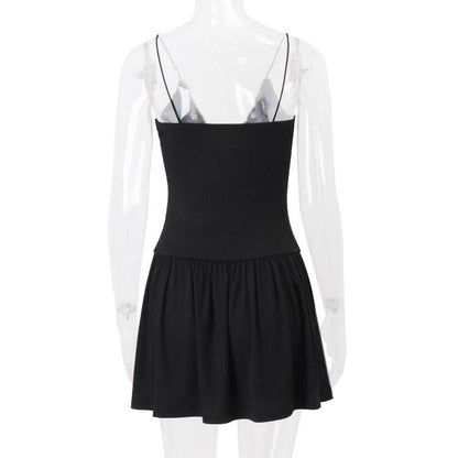 V neck flower applique hollow out cami cut out top