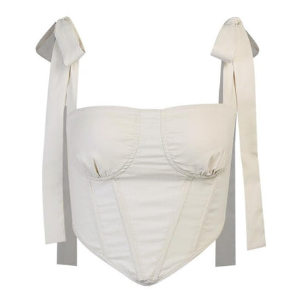 Self tie ribbed crop top