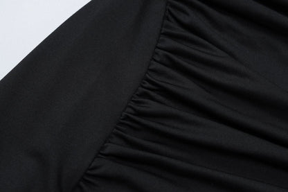 Long sleeve padded backless ruched maxi dress