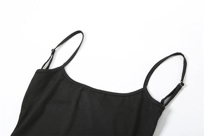 Lace up backless slit solid cami maxi dress-final-sale