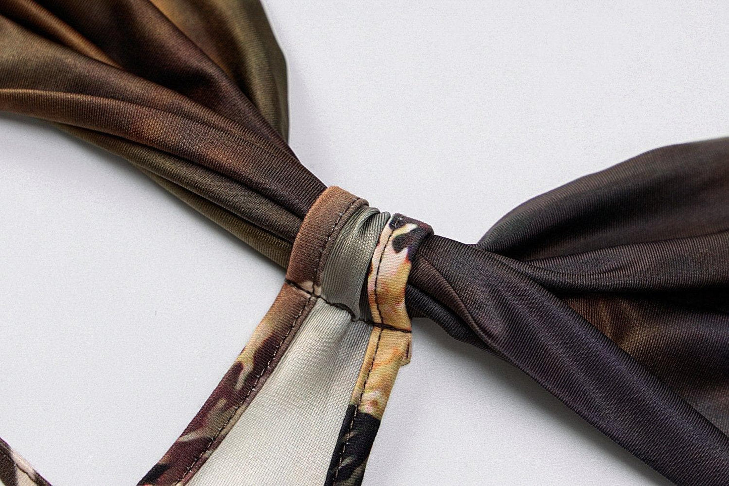 Hollow out halter print tie open back cut out maxi dress