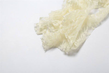 Halter mesh ruffle backless top