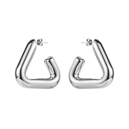 Triangular solid drop earrings