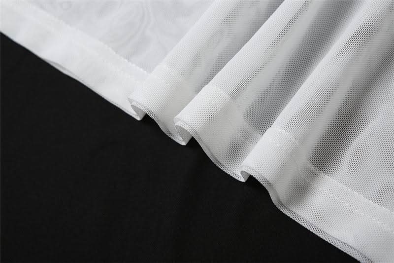 Ruched mesh solid maxi dress