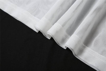 Ruched mesh solid maxi dress