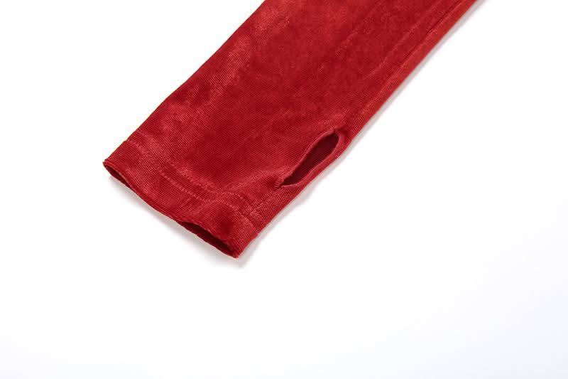 Gloves bowknot lace velvet patchwork cami top