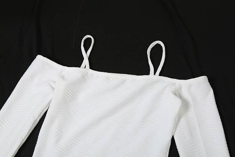 Long sleeve off shoulder textured solid maxi dress