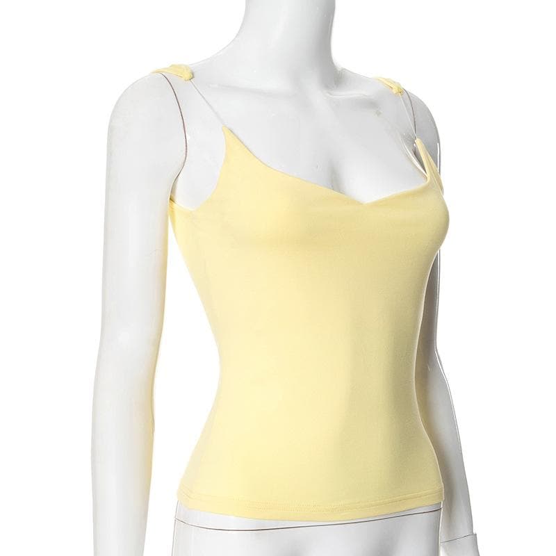 Sweetheart neck solid backless cami top