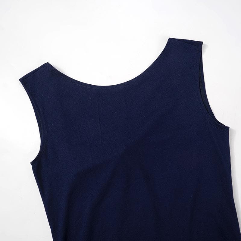 Self tie backless solid cap sleeve round neck top