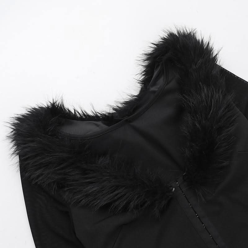 V neck long sleeve fluffy button top