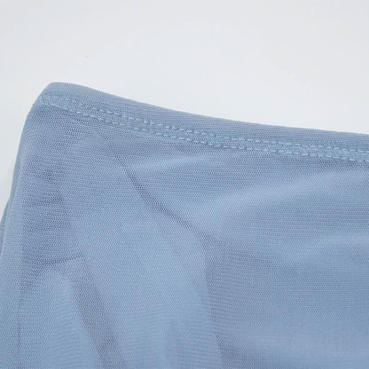 Crewneck sleeveless ruched mesh crop maxi skirt set