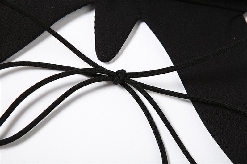 Butterfly pattern beaded knotted cami top