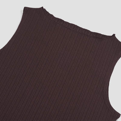 Sleeveless knitted maxi skirt set