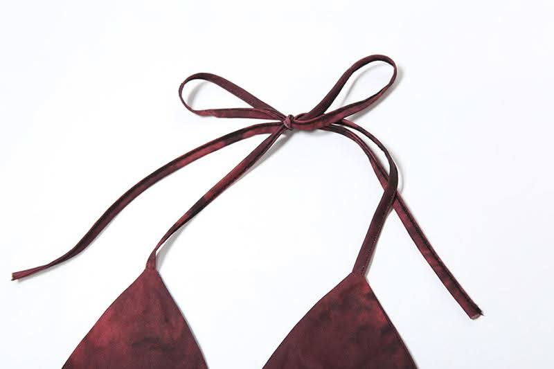 Halter tie dye cross back 2 piece maxi dress