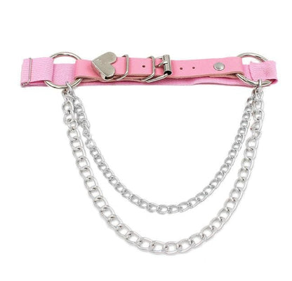 PU leather metal chain adjustable thigh band