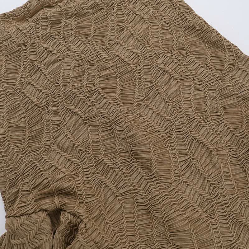 Gloves ruffle backless tube midi dress