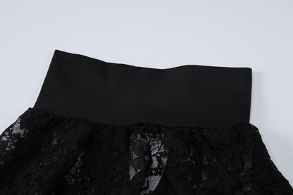 Long sleeve see through high neck lace maxi dress