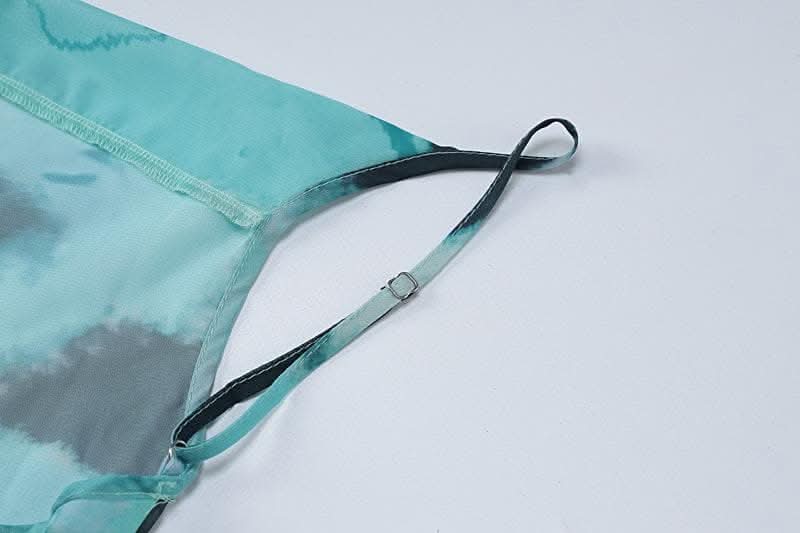 Slit chiffon tie dye contrast backless cowl neck cami maxi dress-final-sale