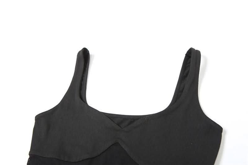 V neck mesh patchwork low cut solid maxi dress