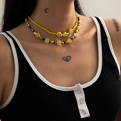 Multicolor beaded 3 pcs necklace