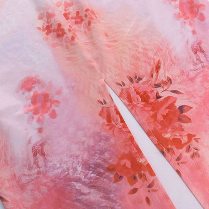 U neck halter butterfly applique print slit maxi dress