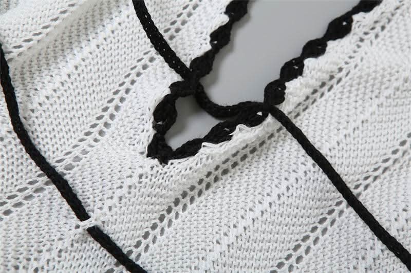 Halter v neck backless self tie knitted maxi dress