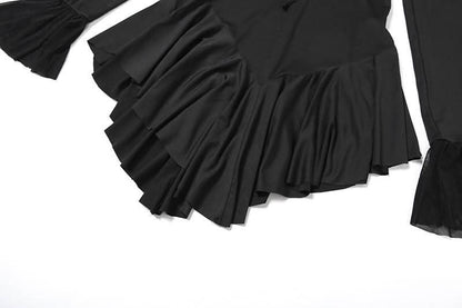 Long sleeve off shoulder ruffle mini dress