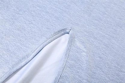 One shoulder irregular sleeveless contrast print slit maxi skirt set-final-sale