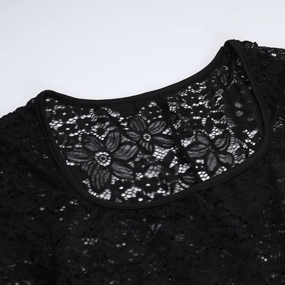 Long sleeve u neck lace slit maxi dress