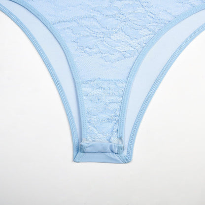 Sheer lace see through backless cami bodysuit