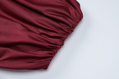 Off shoulder ruched backless solid maxi dress