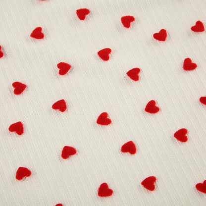 Bowknot ribbed heart pattern mesh cami top