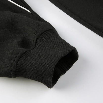 Patchwork long sleeve contrast round neck top