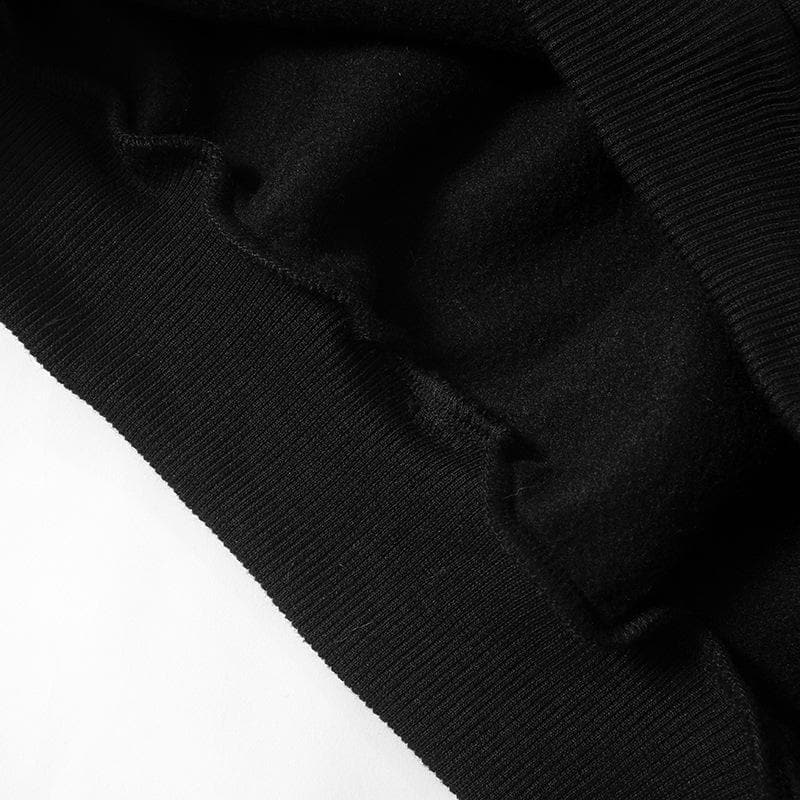 Beaded pocket hoodie long sleeve contrast top